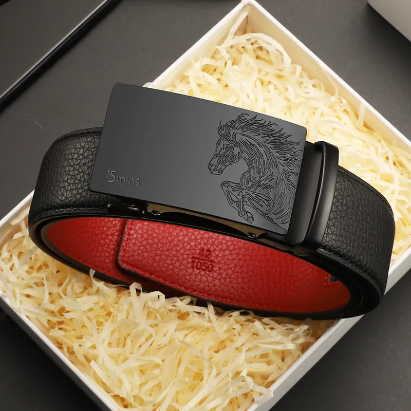 15 MINS Split Cow Leather Cow Split Leather Belts Men's Width  3.5cm-3