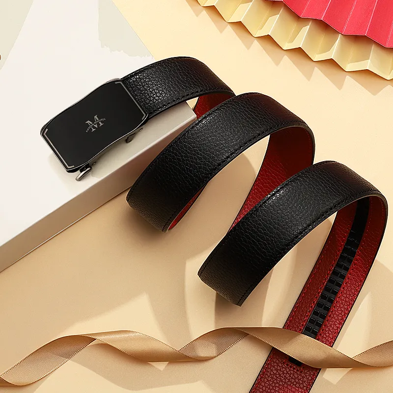 15 MINS Cow Split Leather Belts Men's Width 3.5cm-3