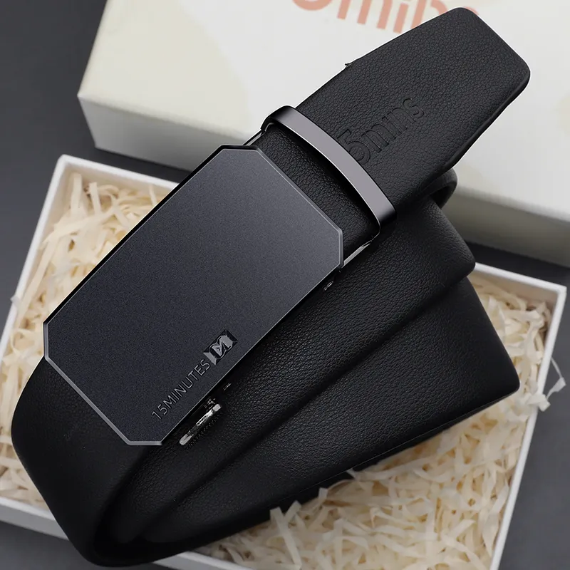 15 MINS Top Grain Cow Leather Belts Men's 3.5cm-6