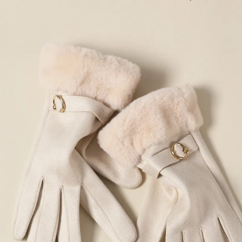 15 MINS Polyester Knit Gloves Women's Multiple Colors-2