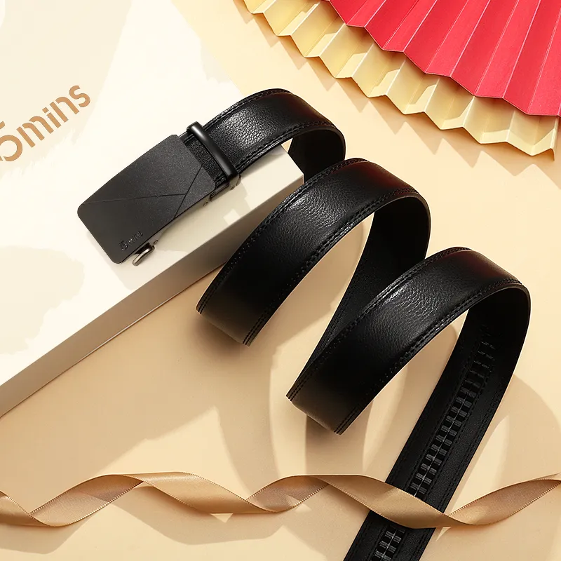 15 MINS Cow Split Leather Belts Men's Width  3.5cm-2