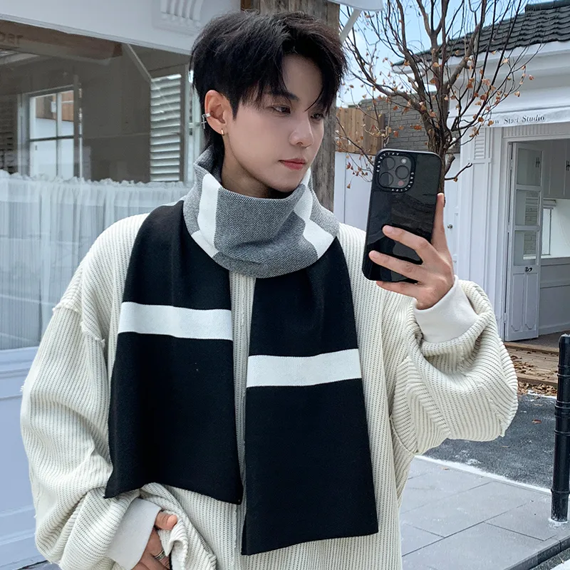 15 MINS Acrylic Knit Scarves Men's-2