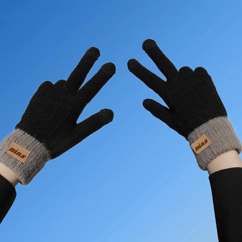 15 MINS Acrylic Knit Gloves Unisex Multiple Colors-1