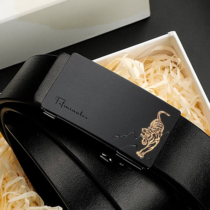 15 MINS Cow Split Leather Belts Men's Width 3.3cm-17