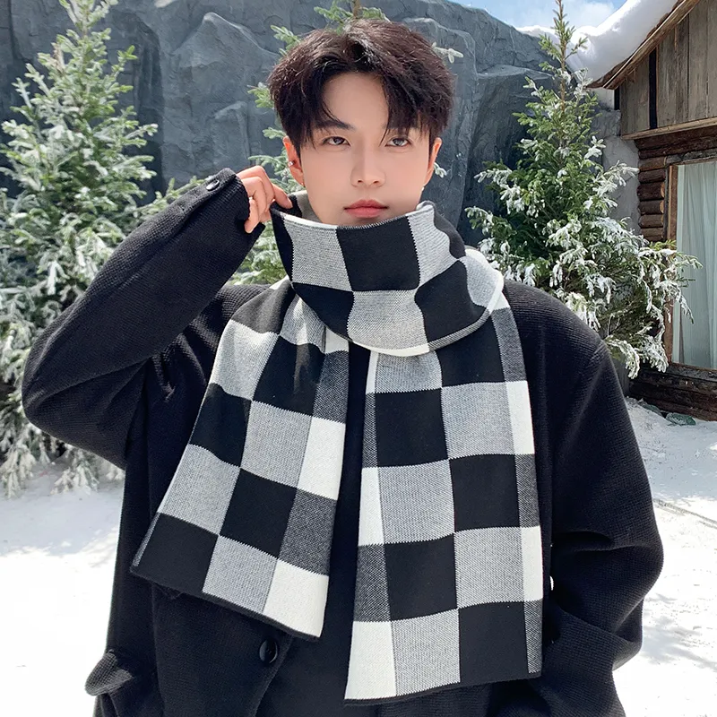 15 MINS Acrylic Knit Scarves Men's-7
