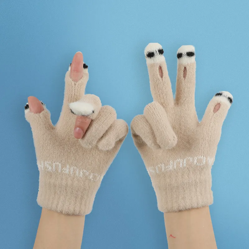 15 MINS Polyester Knit Gloves Unisex Multiple Colors-1