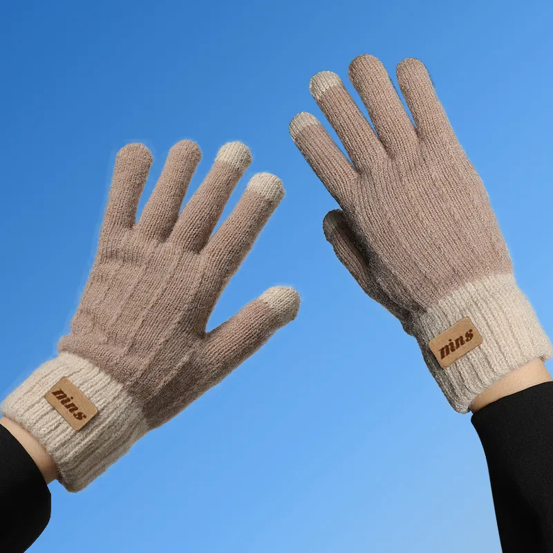 15 MINS Acrylic Knit Gloves Unisex Multiple Colors-3