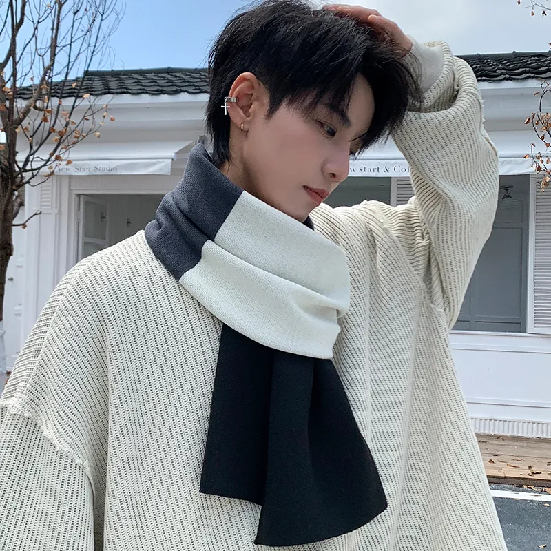 15 MINS Acrylic Knit Scarves Men's-7