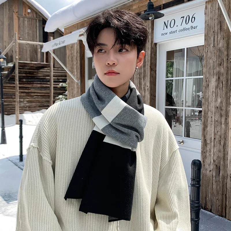 15 MINS Acrylic Knit Scarves Men's-5
