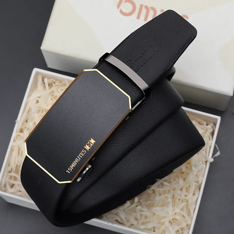 15 MINS Zinc Alloy Leather Belts Men's 3.5cm Width-2