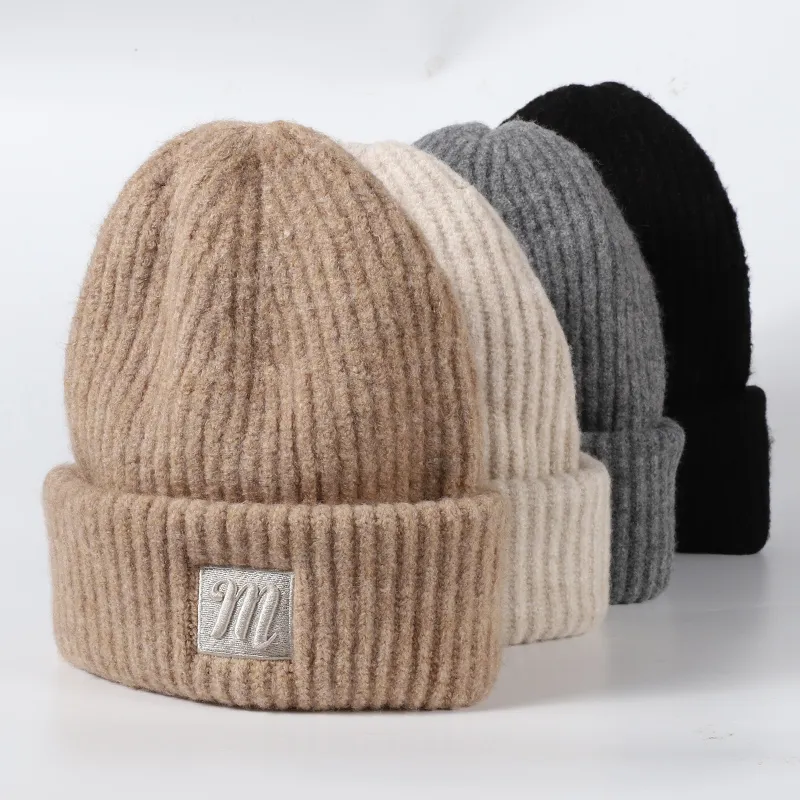 15 MINS Cashmere Blend Beanies Unisex Ecru Oat Gray Black-4