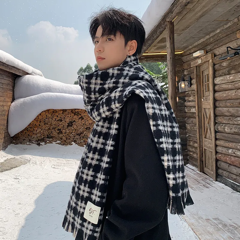 15 MINS Polyester Knit Scarves Men's-3