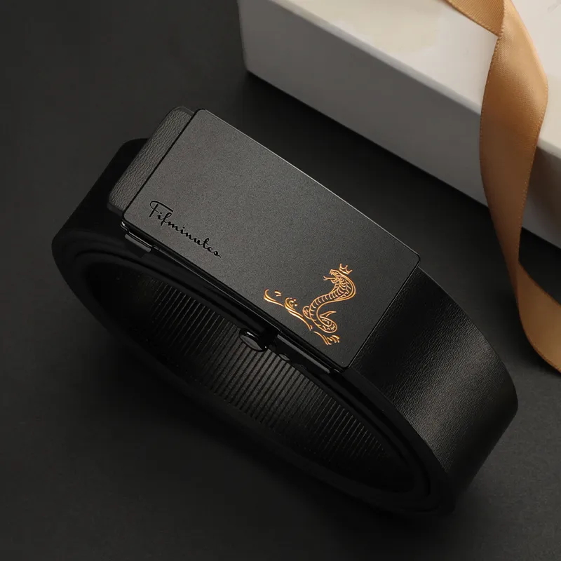 15 MINS Cow Split Leather Belts Men's Width 3.3cm-11