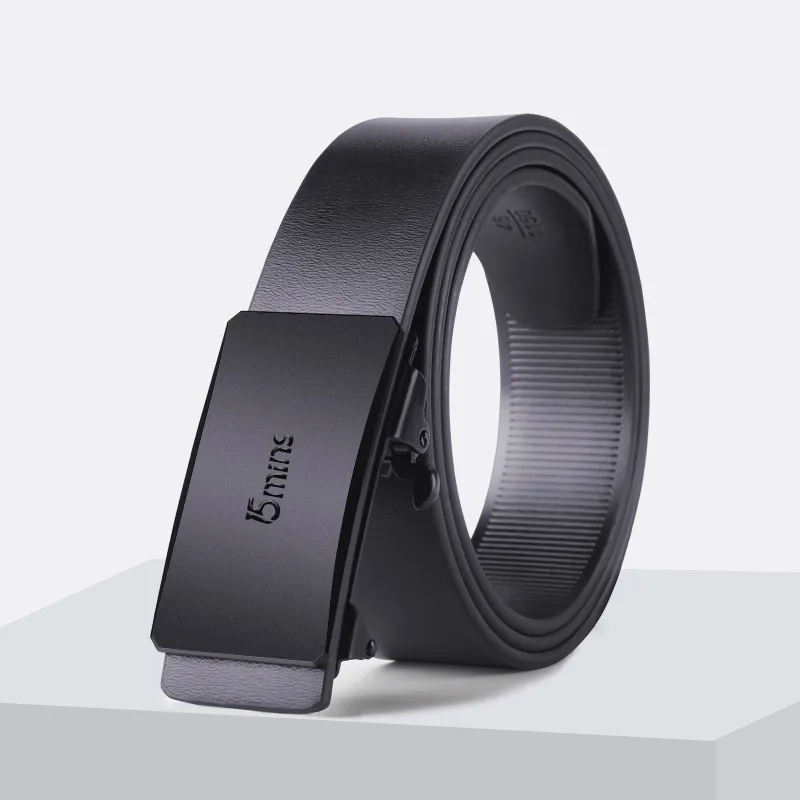 15 MINS Cow Split Leather Belts Men's Width 3.3cm-2