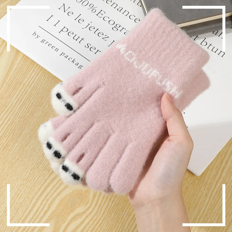 15 MINS Polyester Knit Gloves Unisex Multiple Colors-8