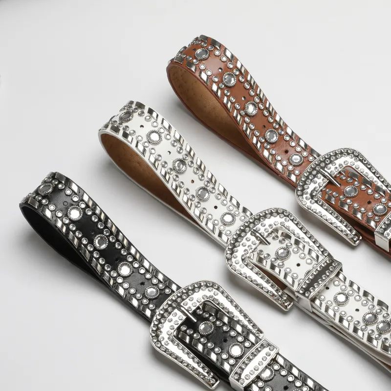 15 MINS PU Leather Belts Women's Width 3.6CM-3