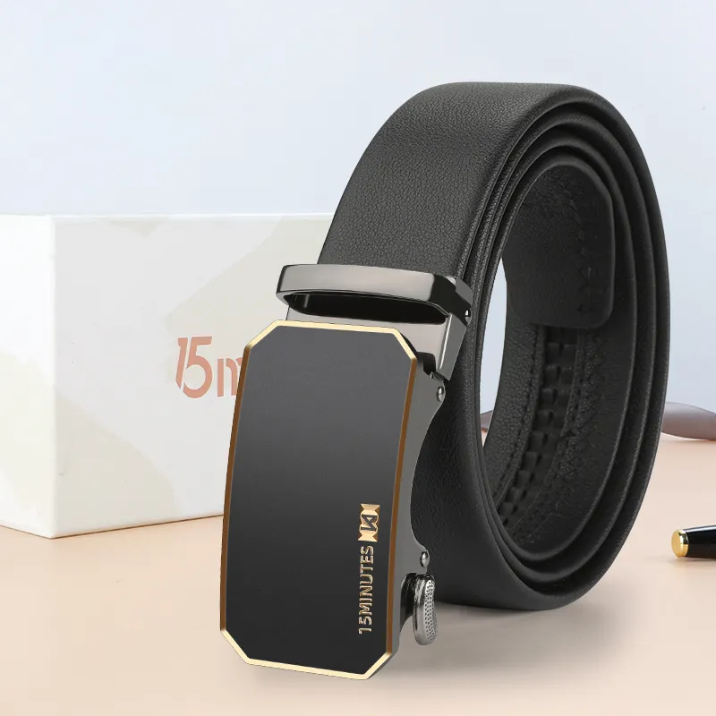 15 MINS Zinc Alloy Leather Belts Men's 3.5cm Width-6