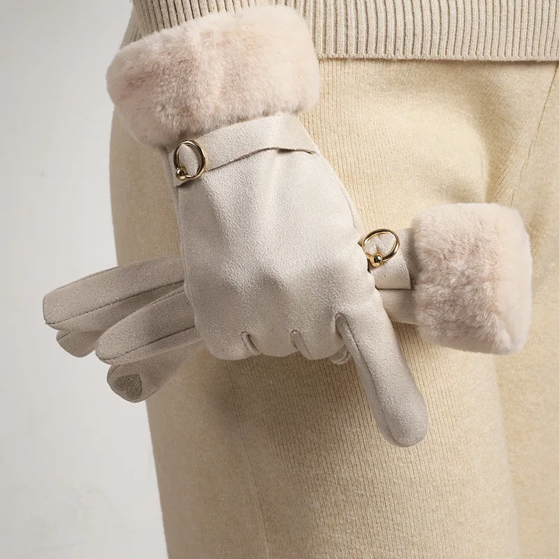 15 MINS Polyester Knit Gloves Women's Multiple Colors-1