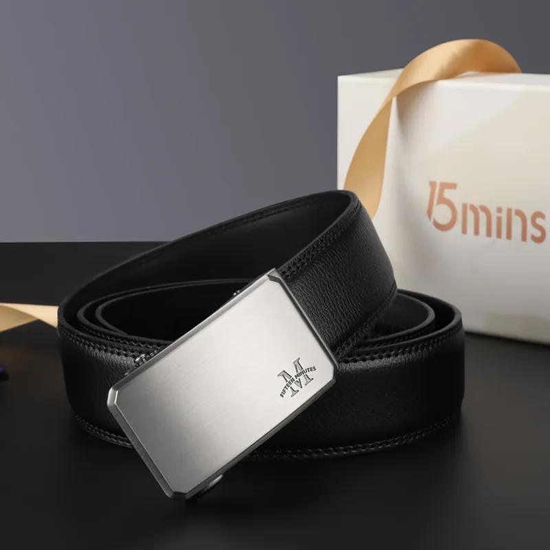 15 MINS Cow Split Leather Belts Men Width 3.5cm-5