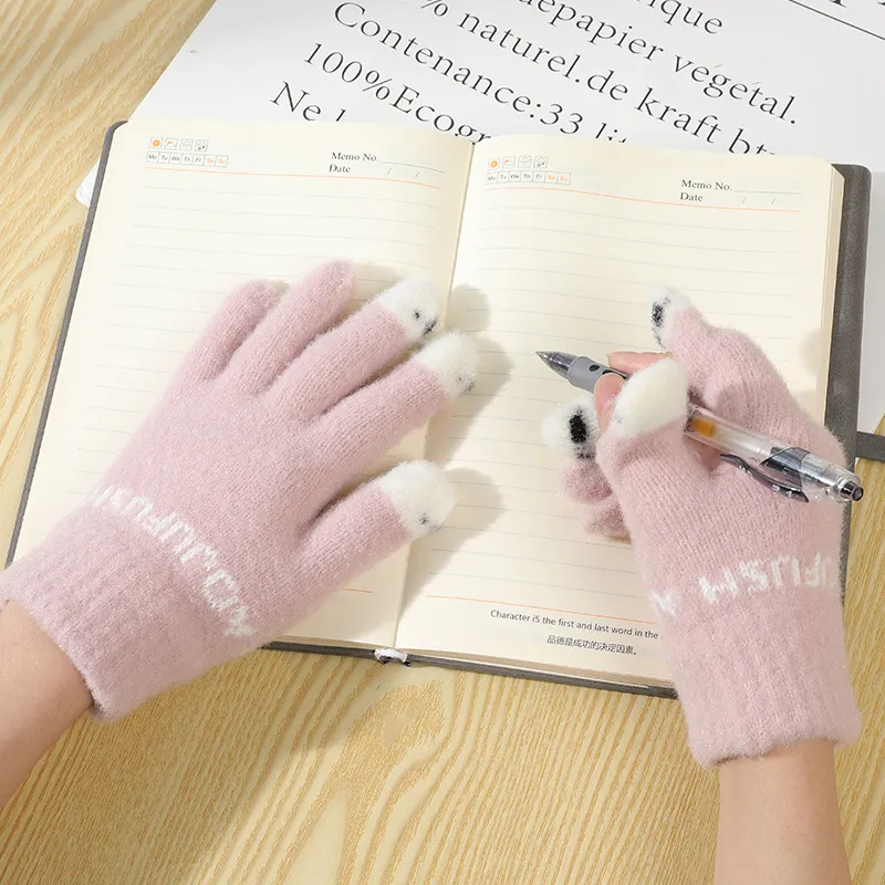 15 MINS Polyester Knit Gloves Unisex Multiple Colors-5