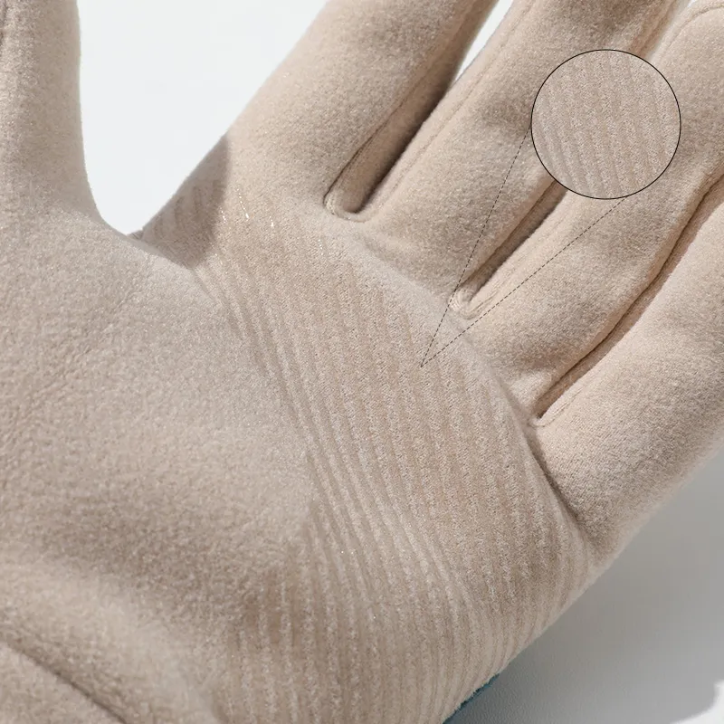 15 MINS 92% Polyester 8% Elastane Knit Gloves Women's Dark Gray/Khaki/Black/Pink-3