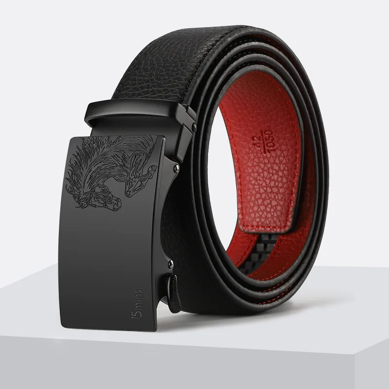 15 MINS Split Cow Leather Cow Split Leather Belts Men's Width  3.5cm-1