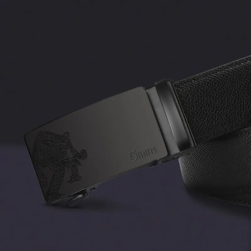 15 MINS Cow Split Leather Belts Men's Width 3.5cm-2