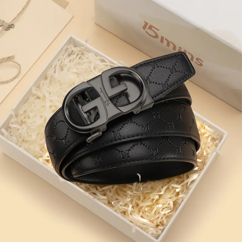 15 MINS Cow Split Leather Belts Men's Width 3.5cm-2