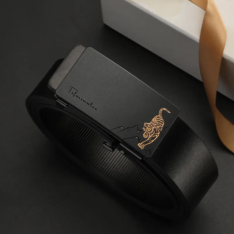 15 MINS Cow Split Leather Belts Men's Width 3.3cm-16