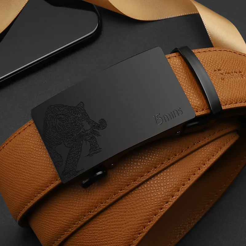15 MINS Cow Split Leather Belts Men's Width 3.5cm-8