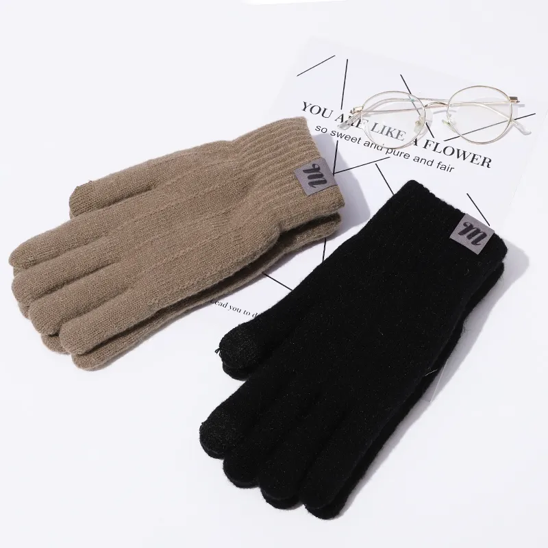 15 MINS Acrylic Knit Gloves Unisex Multiple Colors-3