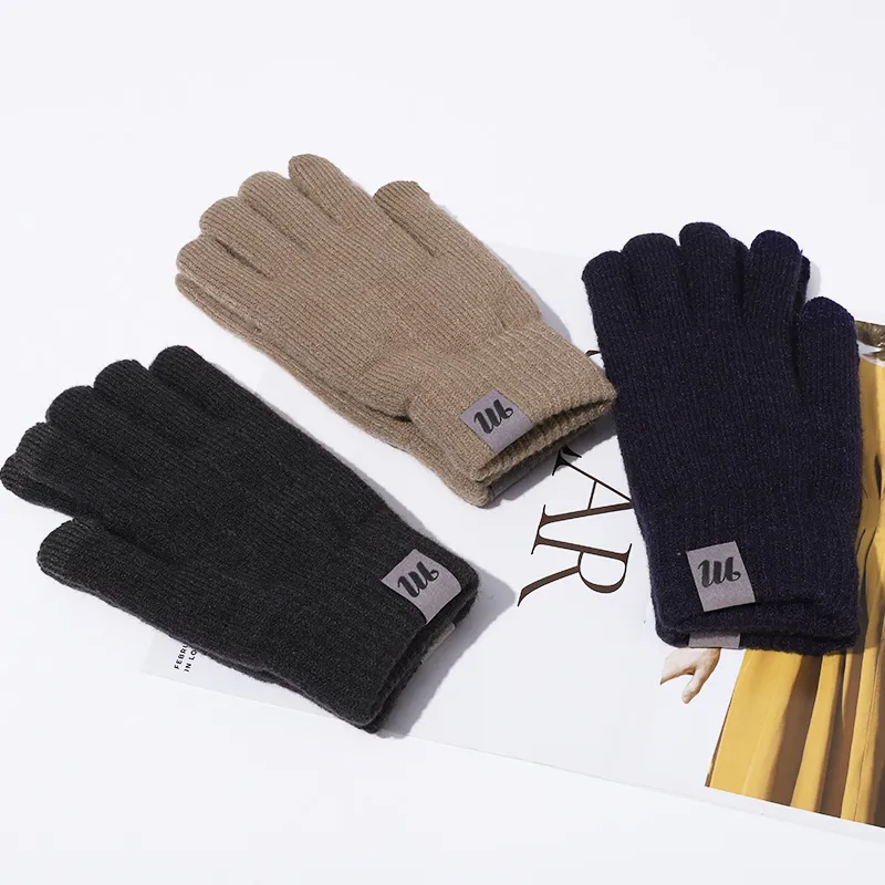 15 MINS Acrylic Knit Gloves Unisex Multiple Colors-4