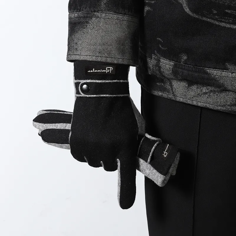 15 MINS 80% Wool 20% Polyester Knit Gloves Men's-1