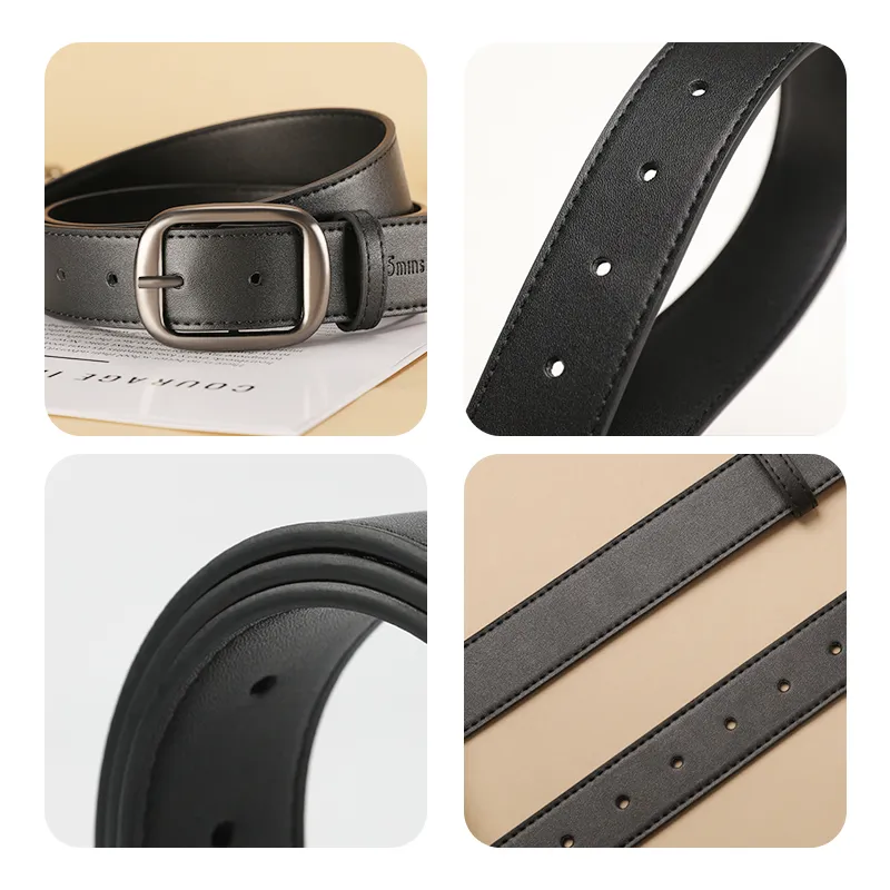 15 MINS PU Leather Belts Women's Width 3.2cm-5