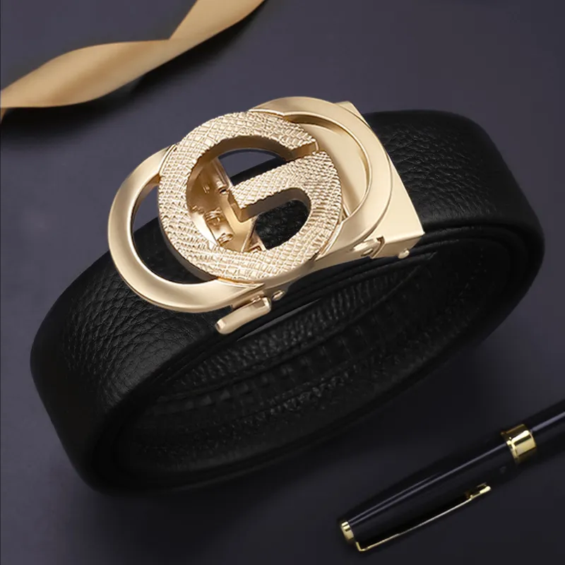 15 MINS High End Trendy Business Fashion Casual Top Grain Cow Leather Leather Belts Men's 3.5cm-17
