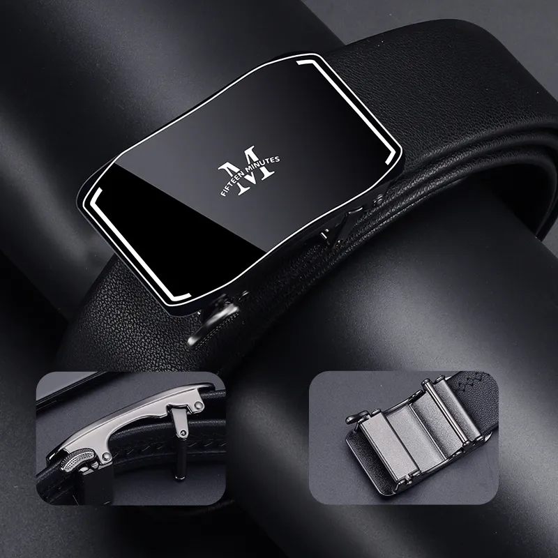15 MINS Cow Split Leather Belts Men's 3.5cm-6