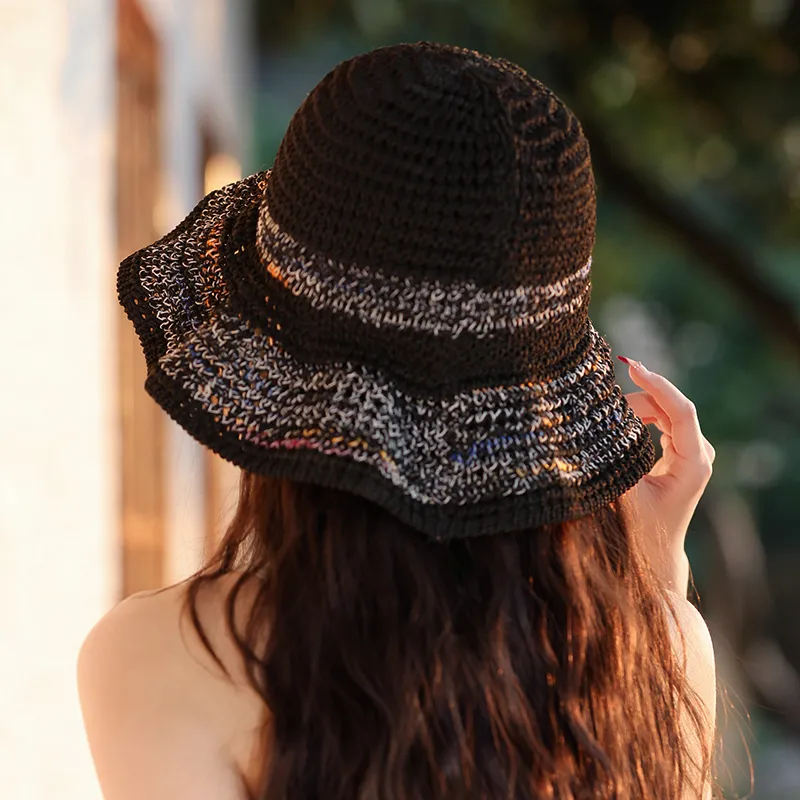 15 MINS Imitation Papyrus Bucket Hats Women's-9