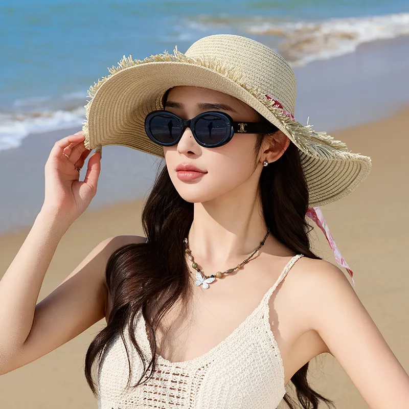 15 MINS Paper Reed Sun Protection Hats Women's-2