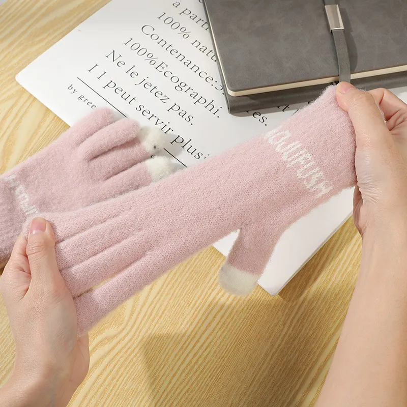 15 MINS Polyester Knit Gloves Unisex Multiple Colors-7