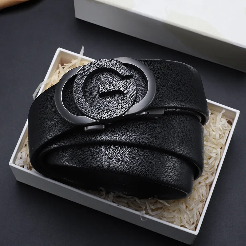 15 MINS High End Automatic Buckle Business Pants Belt Split Cow Leather Belts Men's Black 3.5cm-10
