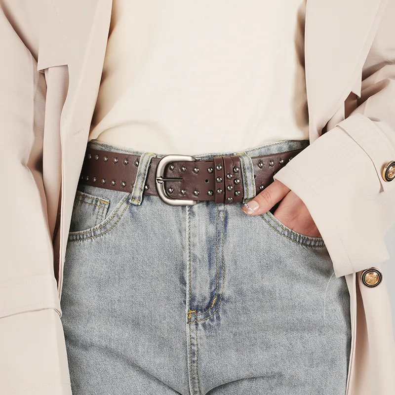 15 MINS PU Leather Belts Women's Width 3.6cm-5