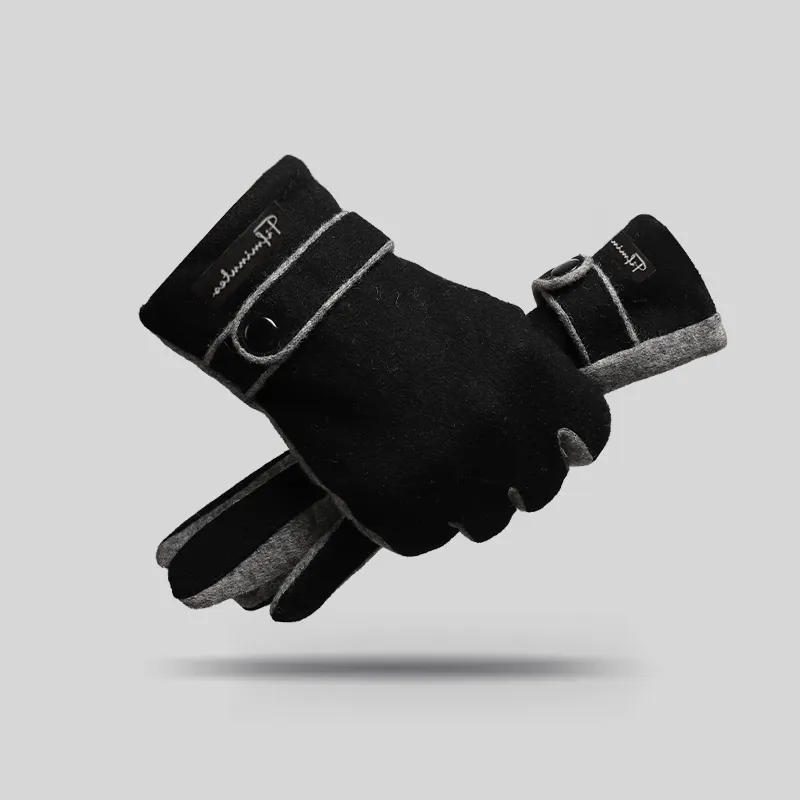 15 MINS 80% Wool 20% Polyester Knit Gloves Men's-2