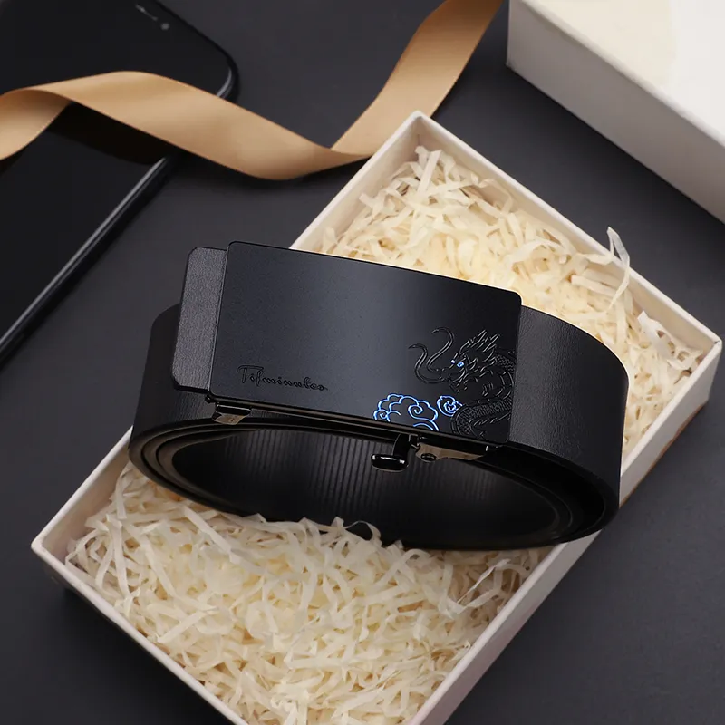 15 MINS Cow Split Leather Belts Men's Width 3.3cm-3