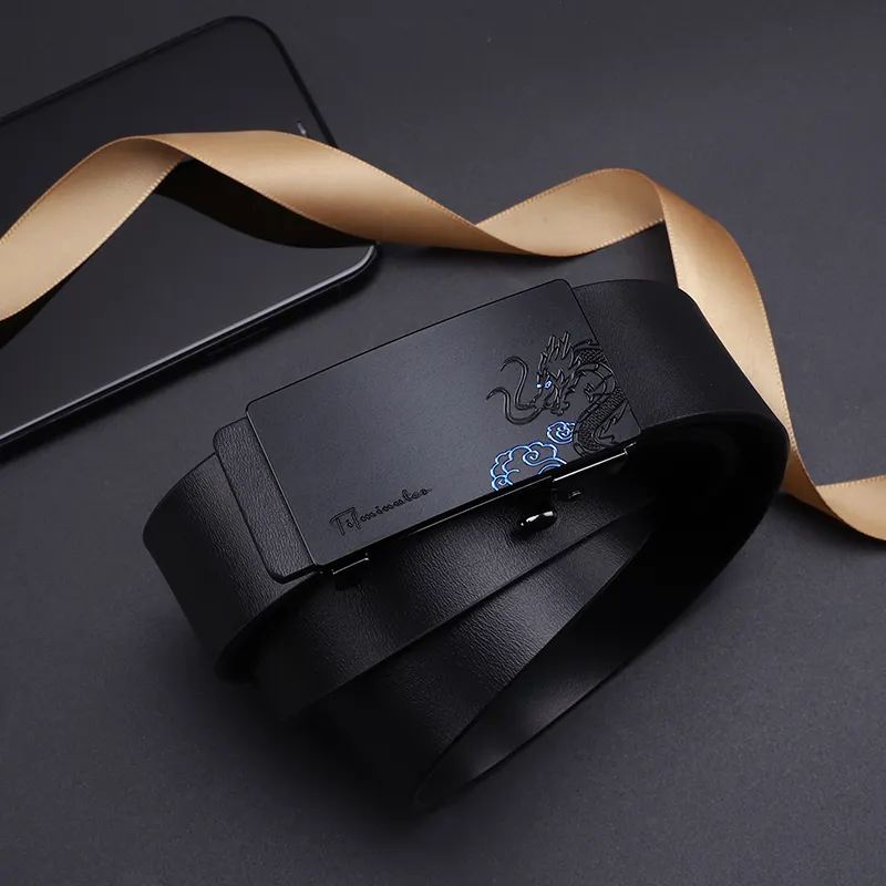 15 MINS Cow Split Leather Belts Men's Width 3.3cm-2