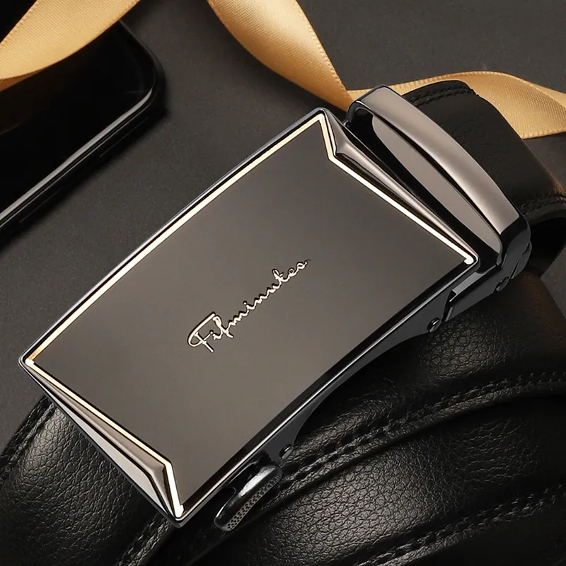 15 MINS Cow Split Leather Belts Men's Width 3.5cm-1