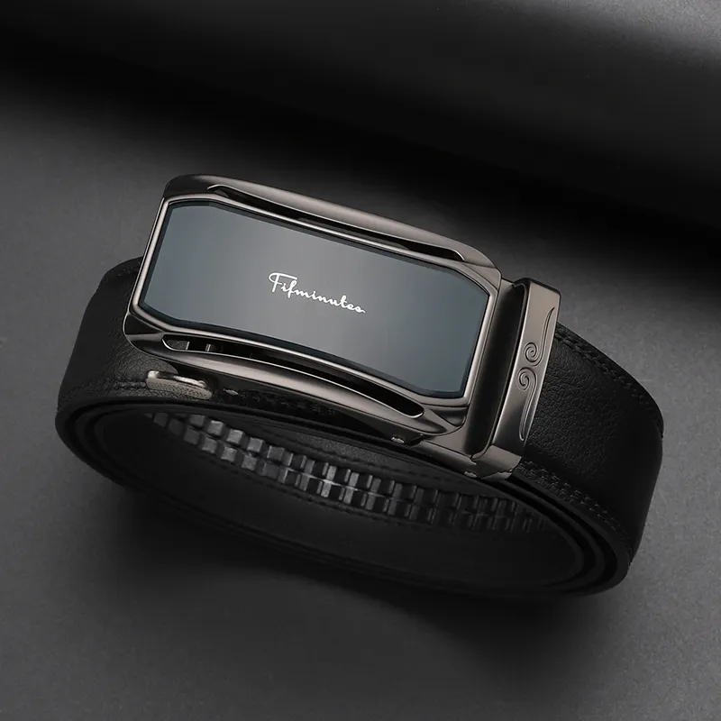 15 MINS Cow Split Leather Belts Men's Width 3.5cm-2