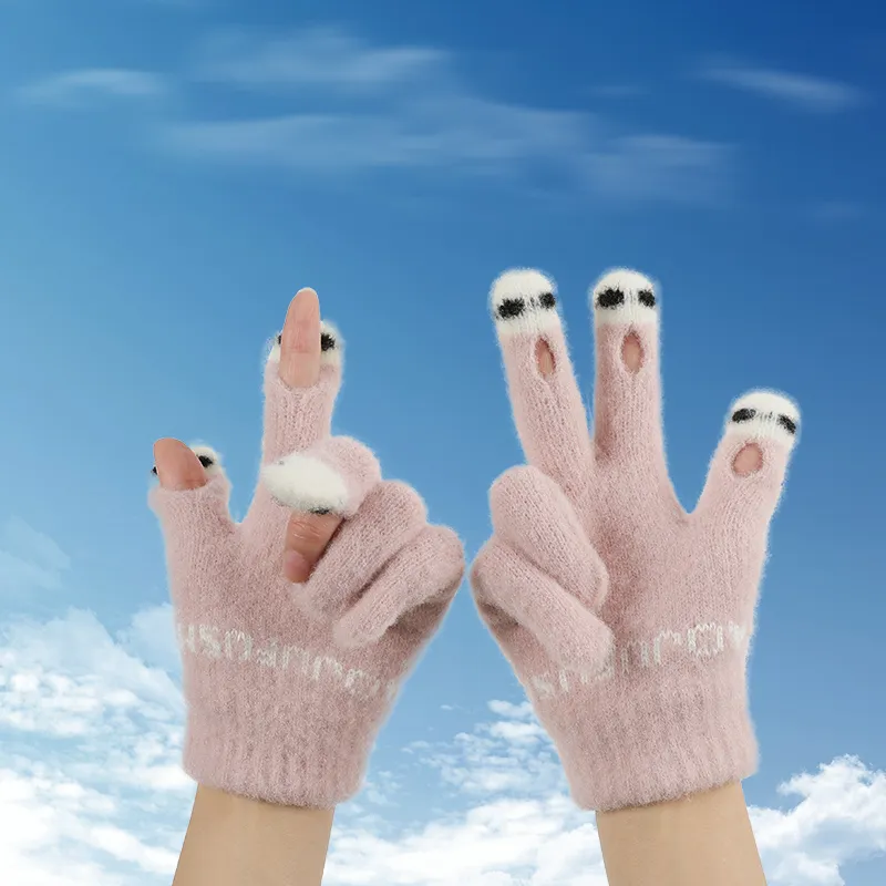 15 MINS Polyester Knit Gloves Unisex Multiple Colors-4