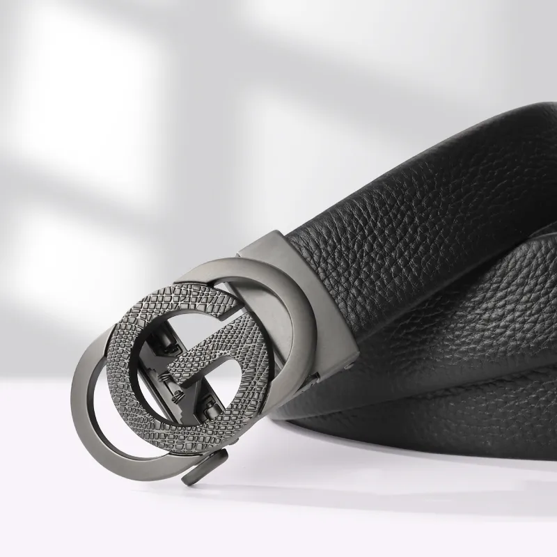 15 MINS High End Trendy Business Fashion Casual Top Grain Cow Leather Leather Belts Men's 3.5cm-11