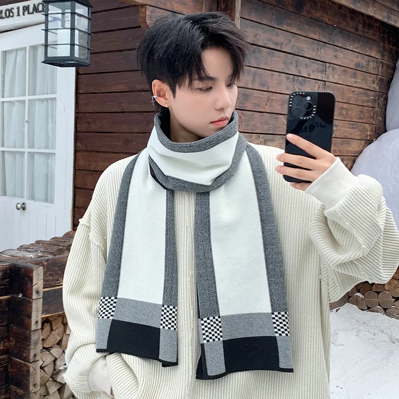 15 MINS Acrylic Knit Scarves Men's Multiple Colors-8