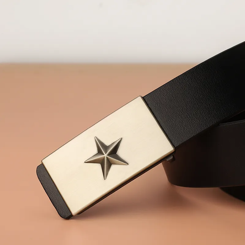 15 MINS Cow Split Leather Belts Men's Width 3.3cm-12